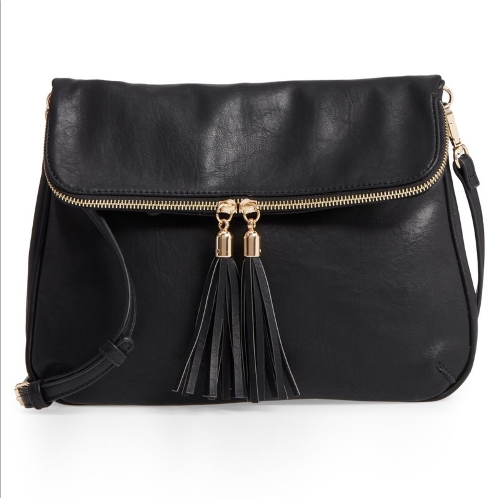 BP Crossbody Foldover Tassel Bag